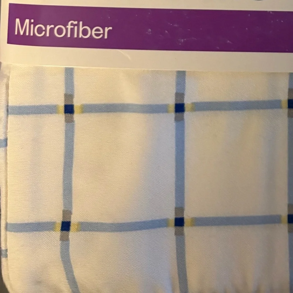 New-Room Essentials White & Blue Plaid Microfiber Sheet XL Twin‎ cotton soft